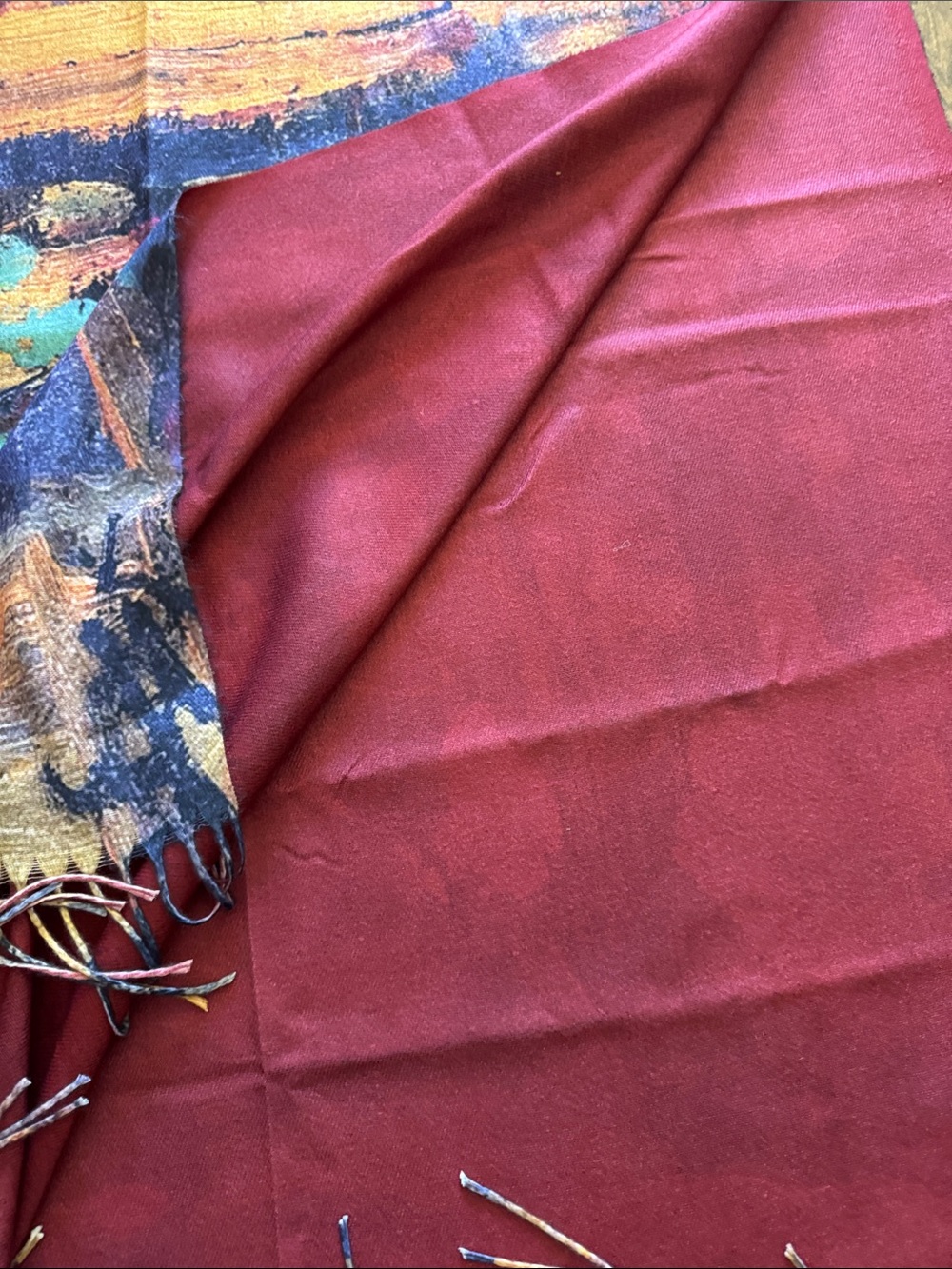 Hand-Painted Style Multicolor Floral Scarf - Picture 3 of 5